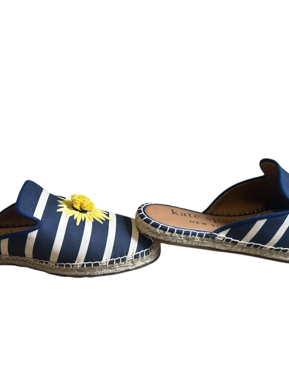 Kate Spade Solero Stripe Espadrille Mule Slides Sun Flower 6.5 - Picture 8 of 10